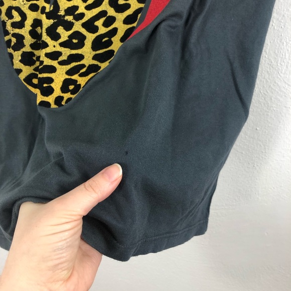 Daydreamer Rolling Stones Leopard Tongue Crewneck Graphic Tee - Picture 5 of 9
